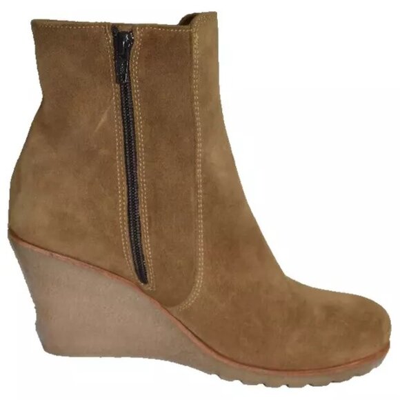 New! La Canadienne Krista Waterproof Wedge Bootie Tan Brown Size 8.5 DD433 - Picture 4 of 6